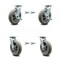Service Caster 8 Inch Thermoplastic Rubber Caster Set with Roller Bearing 4 Swivel Lock 2 Brake SCC-30CS820-TPRRD-TLB-BSL-2-BSL-2 - alternate 1
